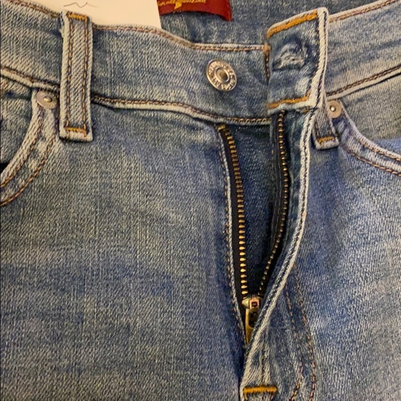 New 7 For All Mankind Cropped Alexa Side Stripe - Picture 6 of 7